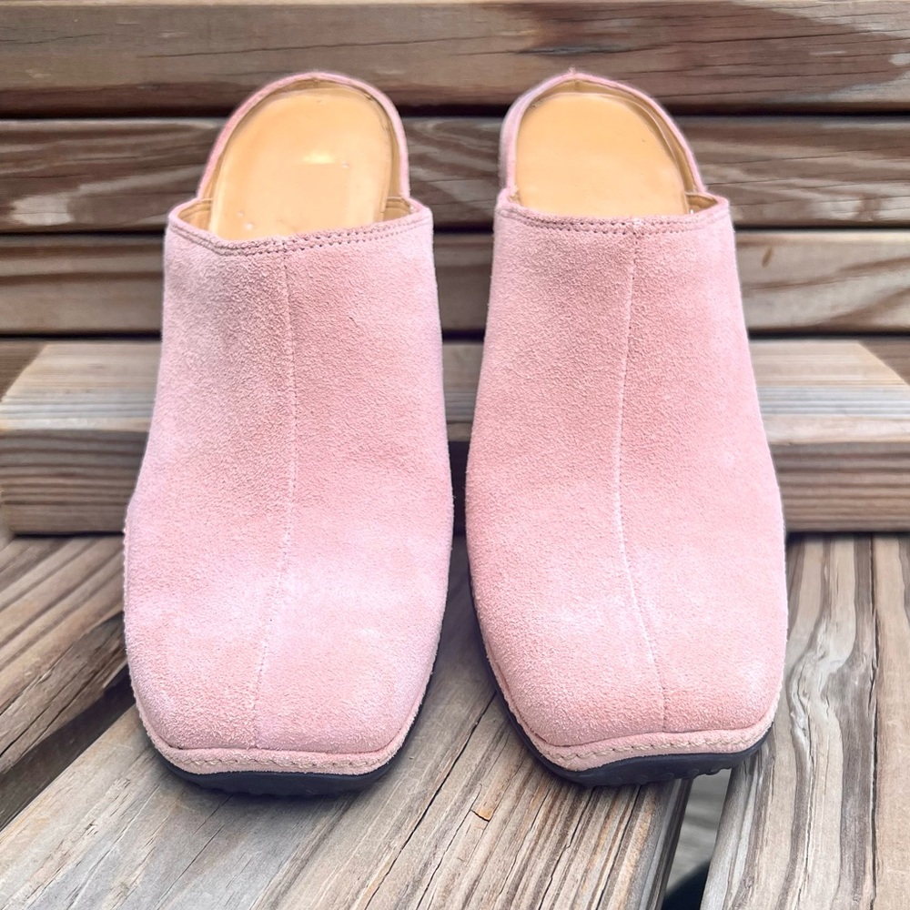 Rockport Sz 7 Tahoe City Pink Suede Wedge Mule! EUC! - Picture 4 of 15